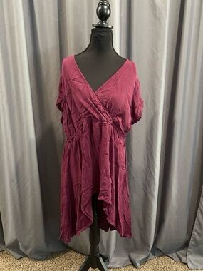 Torrid v-neck gauze like fabric, high, low dress women’s size 1X